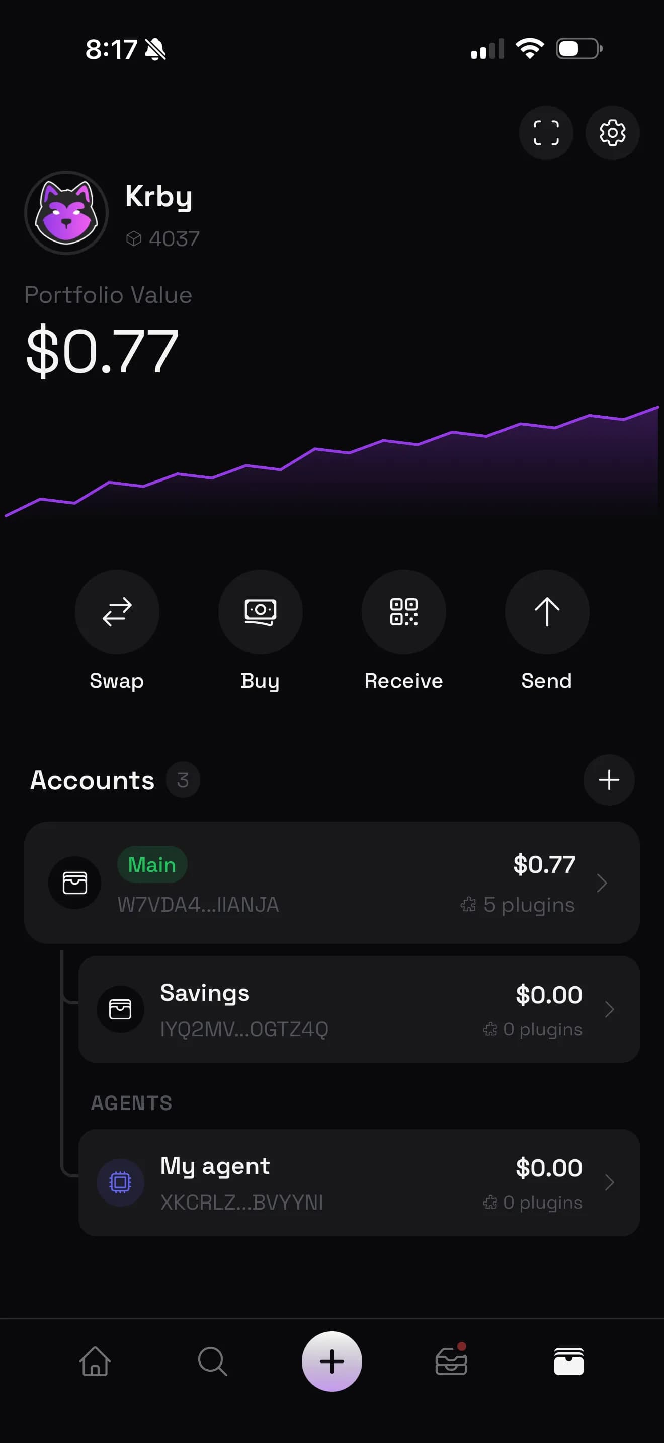 Akita AI agent sub-account